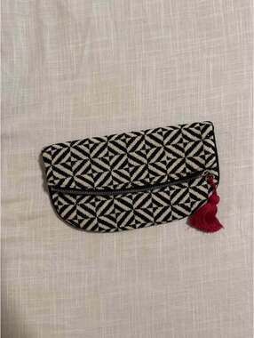 Geometric Clutch w/ Pink Tassel